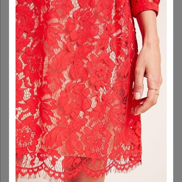 Mare Mare By Anthropologie Persephone red lace mini dress - Picture 3 of 7